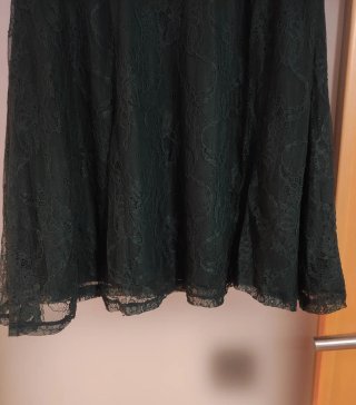Vestido verde encaje cremallera