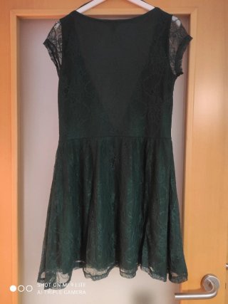 Vestido verde encaje cremallera