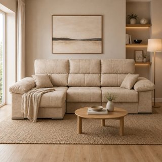 Sofá Cama Gris 3 Plazas 265cm Arcón