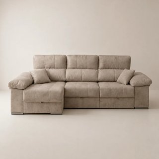 Sofá Cama Gris 3 Plazas 265cm Arcón