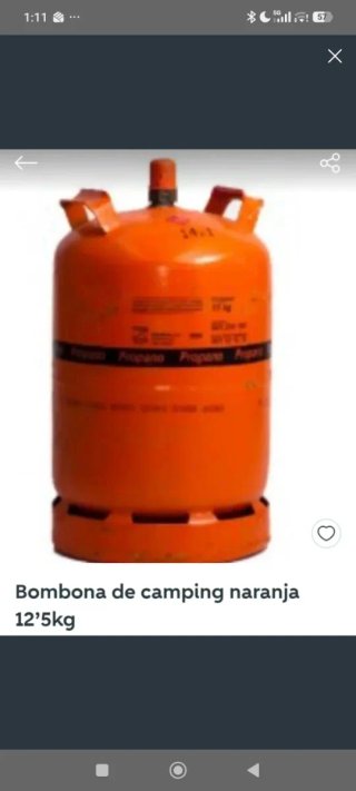 Bombona camping naranja 12kg