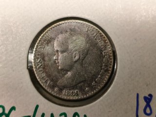Monedas 50 céntimos MBC plata años variados.