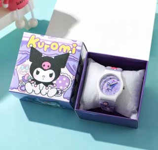 Reloj infantil Kuromi morado y blanco