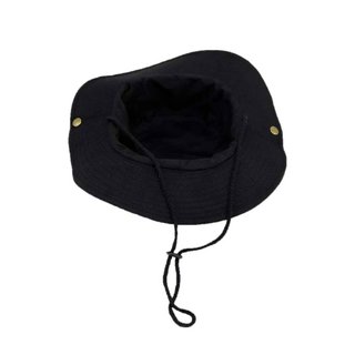 Gorro Pescador Negro con Cuerda | Sombrero Unisex