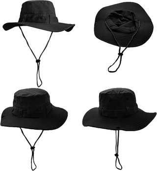 Gorro Pescador Negro con Cuerda | Sombrero Unisex