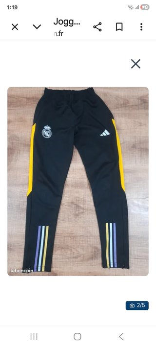 Pantalón chándal Real Madrid negro y amarillo