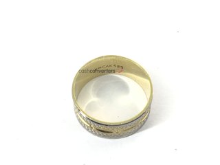 alianza oro 14k con piedra