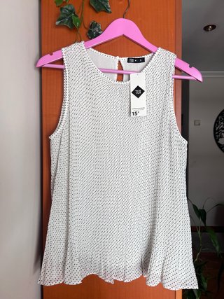 Blusa lunares plisada - TEX - Talla S