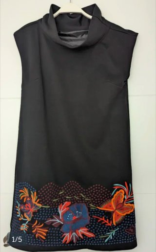 Vestido L&C LizCoco o Vestido negro con bordado fl
