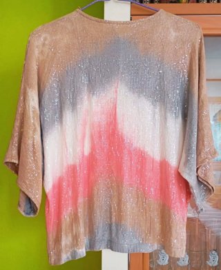 Blusa Cárdigan Moda Italy lentejuelas