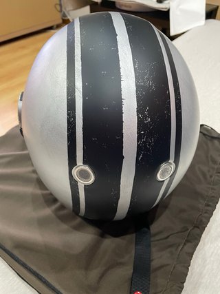 Casco Moto ORIGINE Vintage Negro/Plata (NUEVO)