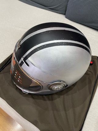 Casco Moto ORIGINE Vintage Negro/Plata (NUEVO)