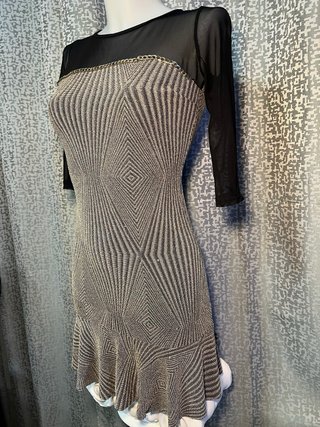 Vestido Verano Negro y Plateado Tslla S/M