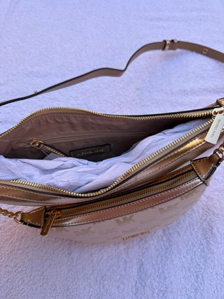 Bolso Michael Kors Beige y Dorado Nuevo
