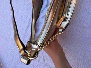 Bolso Michael Kors Beige y Dorado Nuevo