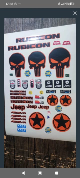 Pegatinas Rubicon, Jeep, RC crawler 1/10