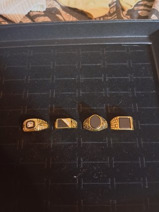 Lote 4 Anillos Vintage Oro Negro