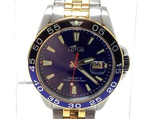 reloj pulsera caballero lotus reloj caballero quartz 10 bar bicolor bisel azul