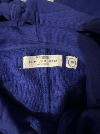 Sudadera Crop Bershka Azul