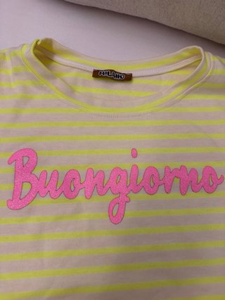 Conjunto de punto fuxia y amarillo fluor talla m
