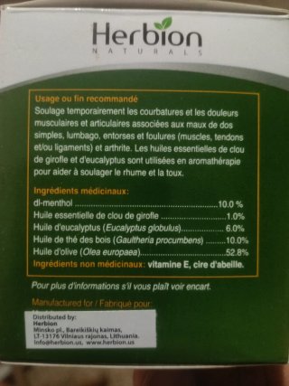 Ungüento para resfriados y congestión
