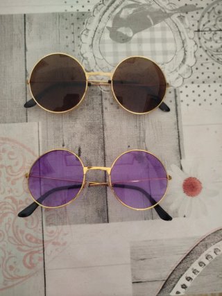 Gafas Redondas Marrones y Moradas