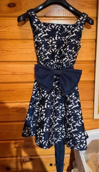 Vestido fiesta azul marino y plata Talla M