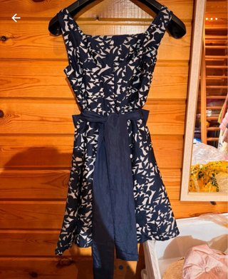 Vestido fiesta azul marino y plata Talla M