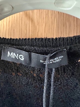 Mango Top Negro Encaje Talla XS