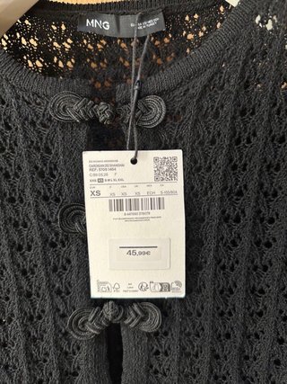 Mango Top Negro Encaje Talla XS
