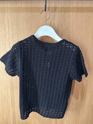 Mango Top Negro Encaje Talla XS