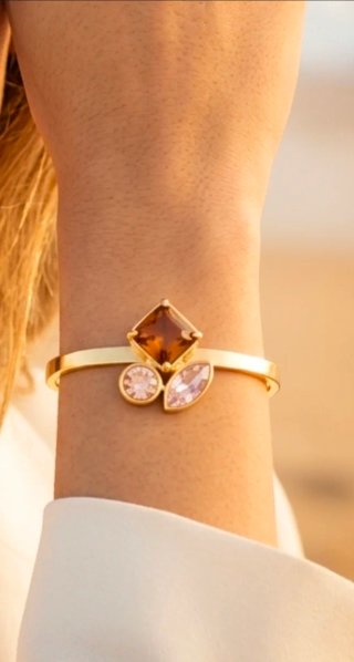 Conjunto Collar y Pulsera Acero Oro