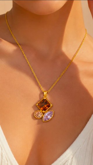 Conjunto Collar y Pulsera Acero Oro