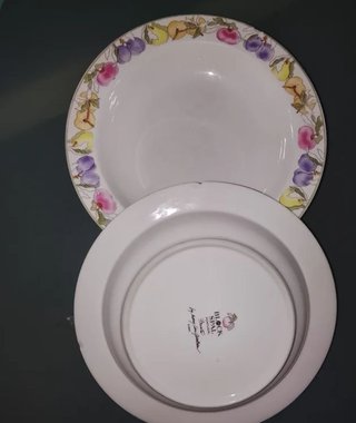 2 Platos de Porcelana con Flores