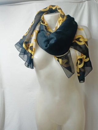 Foulard donna bellissimo disegno, giallo e nero