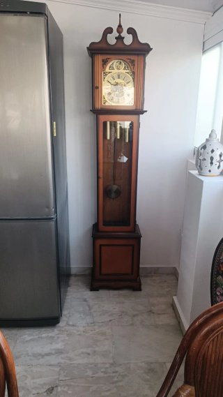 Reloj de pie tempus fugit de tres pesas