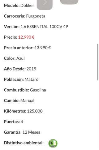 Dacia Dokker 2019 1.6G 100cv