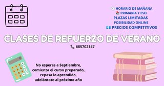 CLASES DE REFUERZO EN VERANO