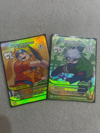2 Cartas Naruto Mythos TCG: Naruto y Kakashi