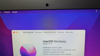 MacBook Air 13 2017 i5 8GB 273 Ciclos Batería
