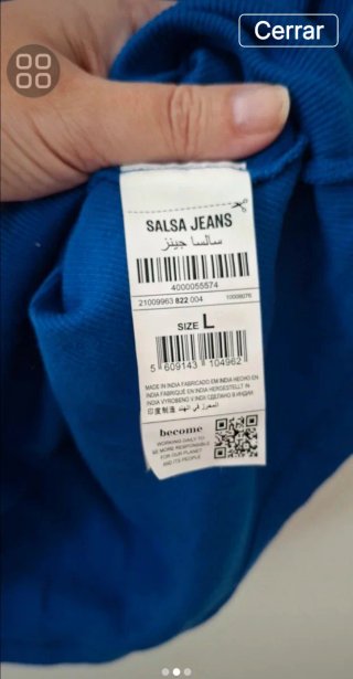 Camiseta Salsa Jeans Azul Talla L