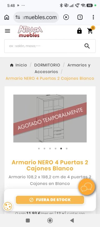 Armario Castro 4 puertas 2 cajones