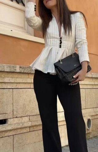 Blazer peplum Zara rayas