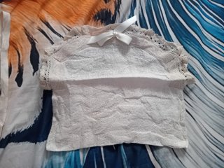 Fazzoletto + busta in pizzo e raso anni 80 Busatti