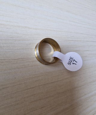 Anello uomo acciaio inox oro/argento misura 17