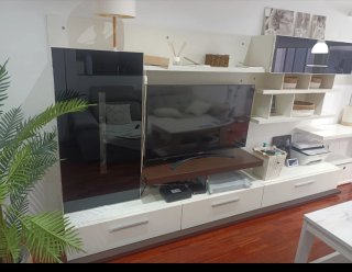 Mesa Comedor Cristal y 4 Sillas Blancas