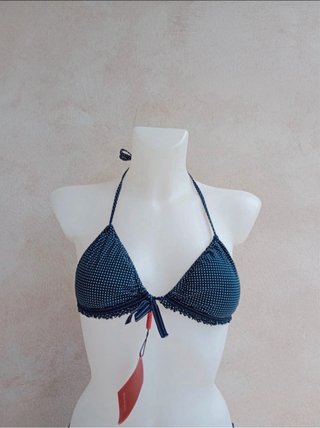 Bikini Doris azul con lunares blancos