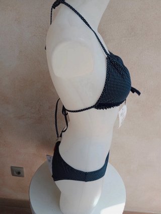 Bikini Doris azul con lunares blancos