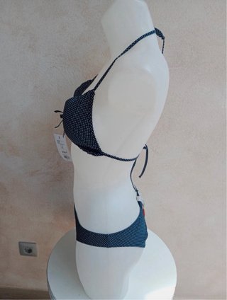 Bikini Doris azul con lunares blancos