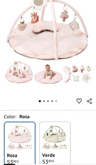 Gimnasio para bebé Amazon. Color rosa.